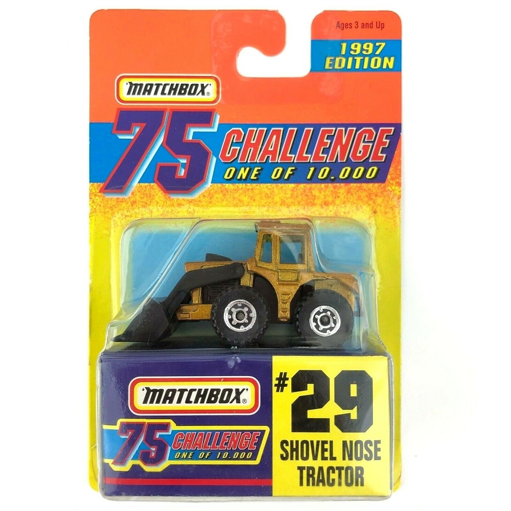 Matchbox 75 Challenge Shovel Nose Tractor Front Loader Gold Die Cast 1/64 Scale